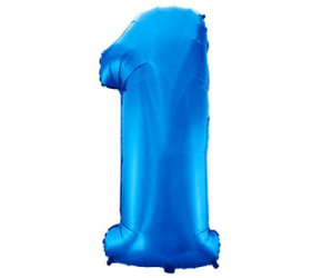 Фольгированный шар цифра 1, (40"/102 см), Синий