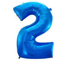 Фольгированный шар цифра 2, (40"/102 см), Синий