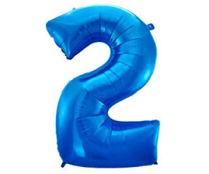 Фольгированный шар цифра 2, (40"/102 см), Синий