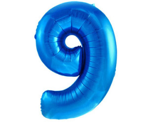 Фольгированный шар цифра 9, (40"/102 см), Синий